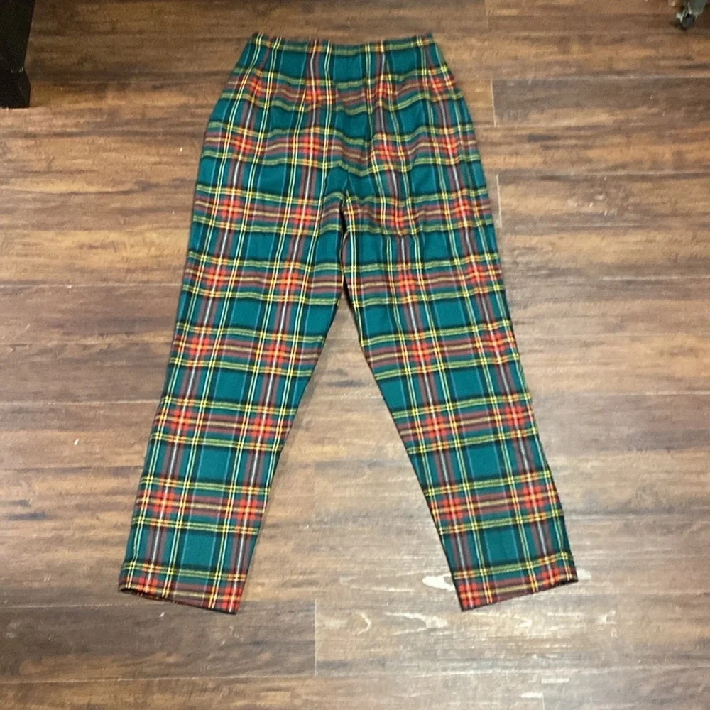 Jack Winter 50s Plaid Pants in Green and Red - Picture 8 of 8